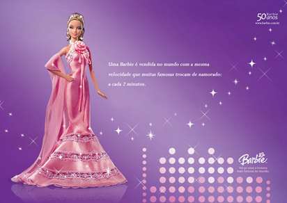 Uma Barbie é vendida no mundo com a mesma velocidade que muitas famosas trocam de namorado: a cada dois minutos